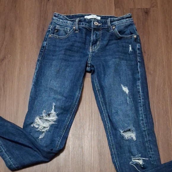 KanCan Denim - KanCan Blue Boyfriend Jeans with Distressed Details